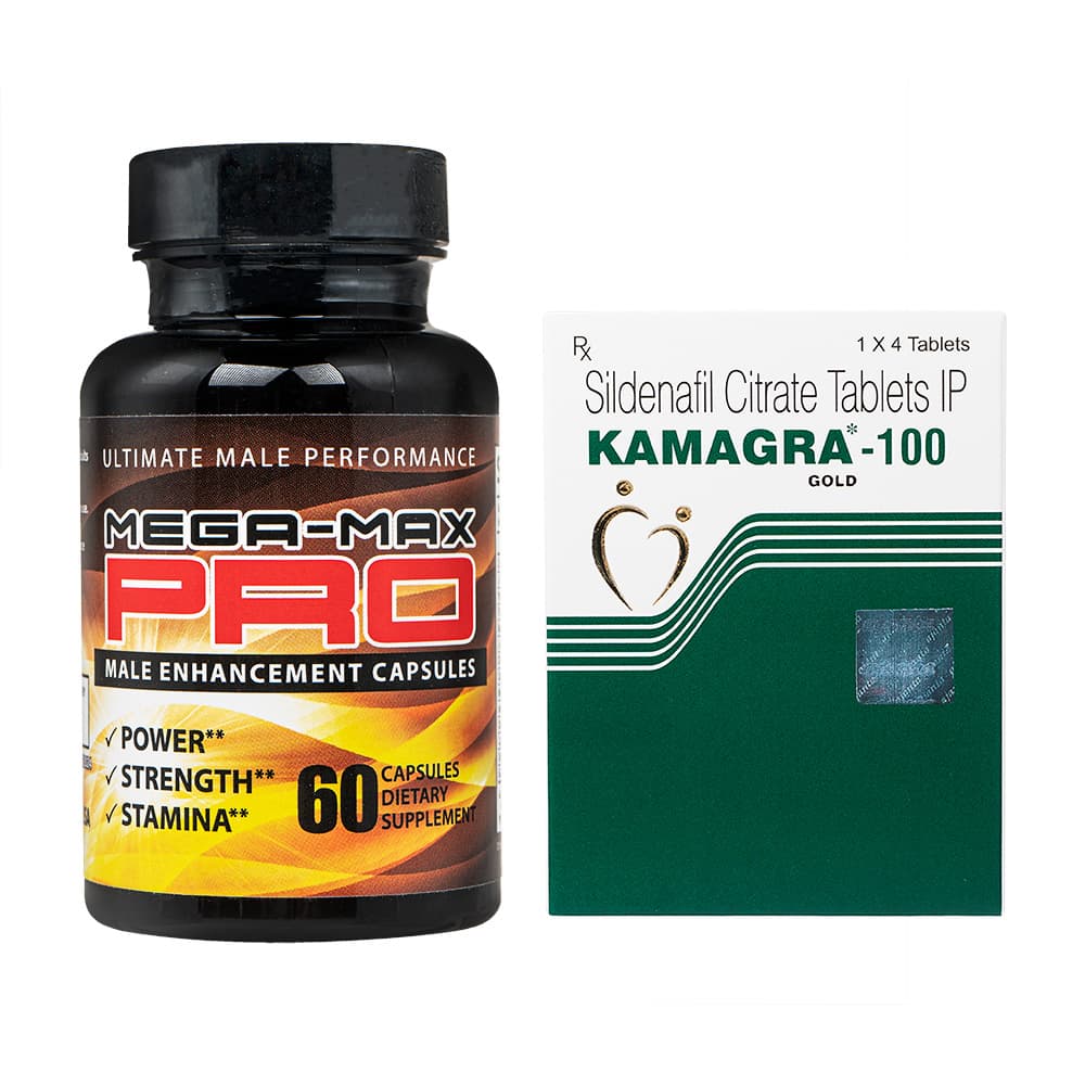 メガマックスプロ(60カプセル1本)＋カマグラ100mg(4錠7箱) 【1セット】