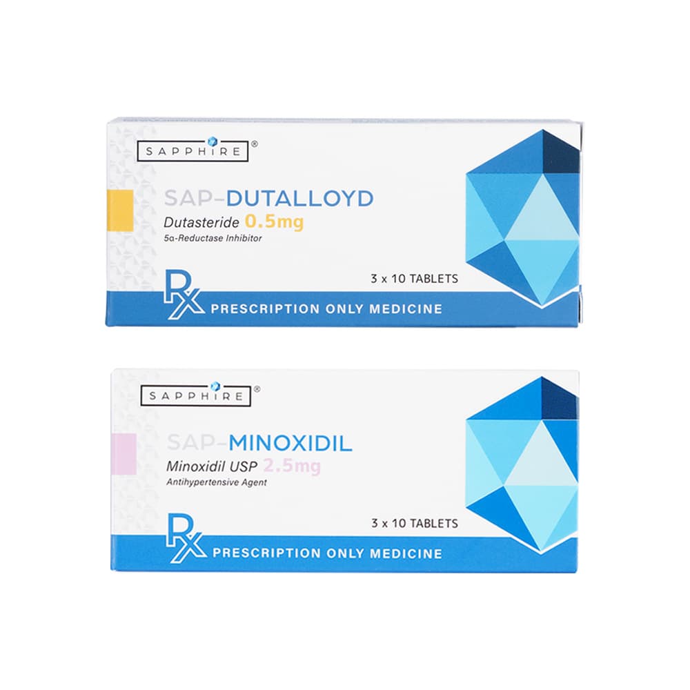 デュタロイド0.5mg30錠1箱+SAP-ミノキシジル2.5mg30錠1箱 【1セット】