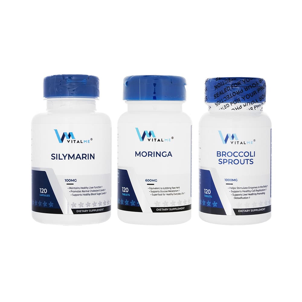 シリマリン100mg120錠+モリンガ600mg120錠+ブロッコリースプラウト1000mg120錠(バイタルミー) 【1セット】