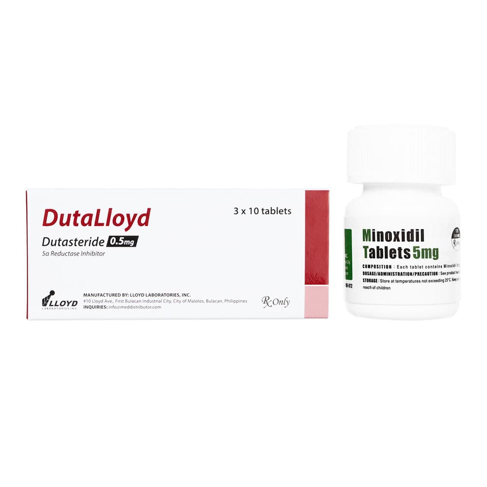 【新パッケージへ移行】デュタロイド0.5mg30錠1箱+ミノキシジルタブレット5mg100錠1本 【1セット】